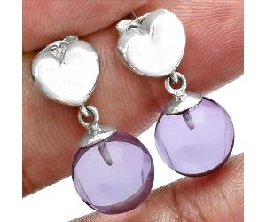 Heart - Amethyst Ball Earrings EXE02597 E-1258, 11x11 mm