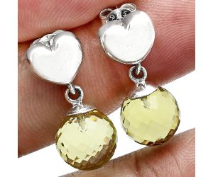 Heart - Heart - Green Gold Earrings EXE02602 E-1258, 8x8 mm