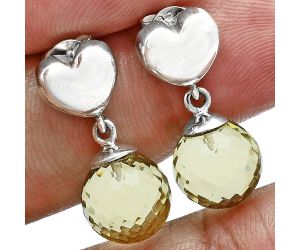 Heart - Green Gold Earrings EXE02604 E-1258, 8x8 mm