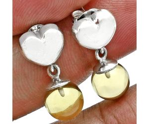 Heart - Green Gold Earrings EXE02609 E-1258, 8x8 mm