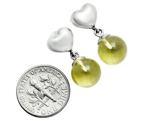 Heart - Green Gold Earrings EXE02612 E-1258, 10x10 mm