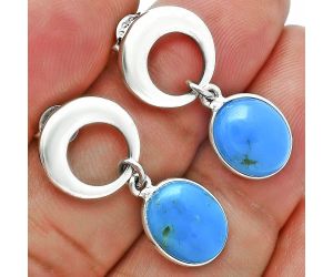 Natural Turquoise Morenci Mine Earrings EXE02651 E-1259, 9x11 mm