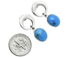 Natural Turquoise Morenci Mine Earrings EXE02651 E-1259, 9x11 mm