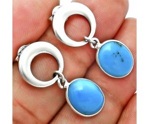 Natural Turquoise Morenci Mine Earrings EXE02652 E-1259, 9x11 mm