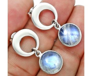 Rainbow Moonstone Earrings EXE02671 E-1259, 10x10 mm