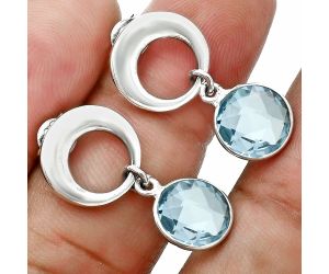 Sky Blue Topaz Earrings EXE02711 E-1259, 9x9 mm