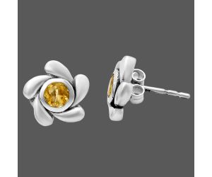 Citrine Stud Earrings EXE02733 E-1260, 4x4 mm