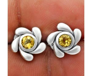 Citrine Stud Earrings EXE02734 E-1260, 4x4 mm