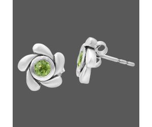 Peridot Stud Earrings EXE02747 E-1260, 4x4 mm