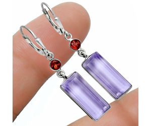 Amethyst and Garnet Earrings EXE02796 E-1254, 8x19 mm