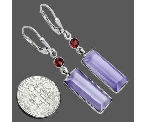 Amethyst and Garnet Earrings EXE02796 E-1254, 8x19 mm