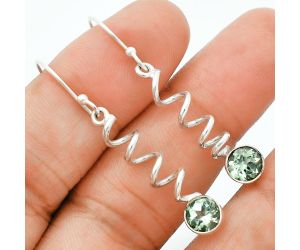 Prasiolite (Green Amethyst) Earrings EXE02811 E-1047, 6x6 mm