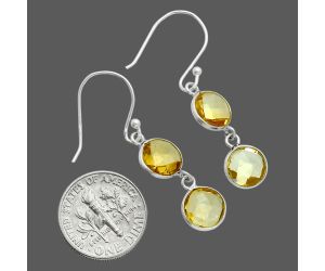 Citrine Checker Briolette Earrings EXE02814 E-1001, 8x8 mm