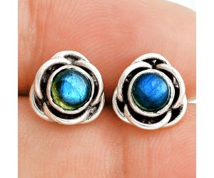 Blue Labradorite Stud Earrings EXE02817 E-1248, 5x5 mm