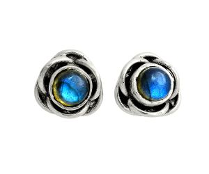 Blue Labradorite Stud Earrings EXE02817 E-1248, 5x5 mm