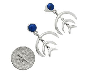 Crescent Moon - Lapis Lazuli Earrings EXE02818 E-1249, 6x6 mm