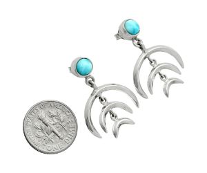 Crescent Moon - Larimar (Dominican Republic) Earrings EXE02820 E-1249, 6x6 mm