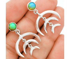 Crescent Moon - Ethiopian Opal Earrings EXE02822 E-1249, 6x6 mm