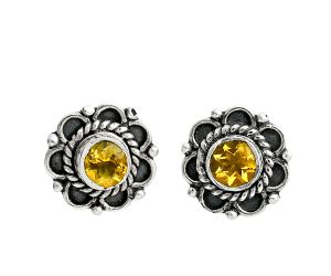 Citrine Stud Earrings EXE02827 E-1121, 5x5 mm