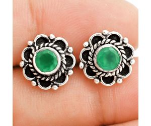 Green Onyx Stud Earrings EXE02828 E-1121, 5x5 mm