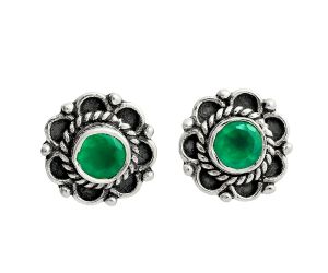 Green Onyx Stud Earrings EXE02828 E-1121, 5x5 mm