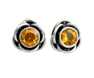 Citrine Stud Earrings EXE02829 E-1248, 5x5 mm