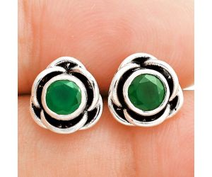 Green Onyx Stud Earrings EXE02830 E-1248, 5x5 mm