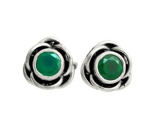 Green Onyx Stud Earrings EXE02830 E-1248, 5x5 mm