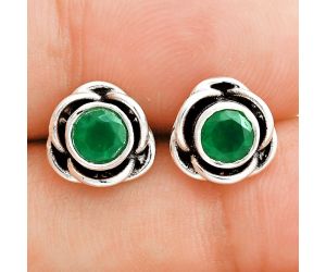 Green Onyx Stud Earrings EXE02831 E-1248, 5x5 mm