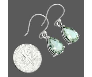 Prasiolite (Green Amethyst) Earrings EXE02838 E-1021, 8x12 mm