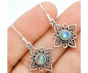 Rainbow Moonstone Earrings EXE02878 E-1250, 5x5 mm