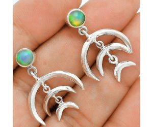 Crescent Moon - Ethiopian Opal Earrings EXE02882 E-1249, 6x6 mm