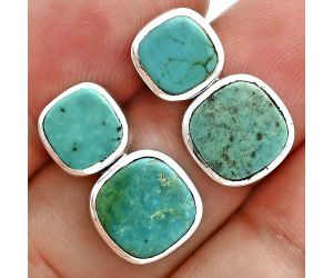 Natural Rare Turquoise Nevada Aztec Mt Earrings EXE02894 E-1252, 10x10 mm