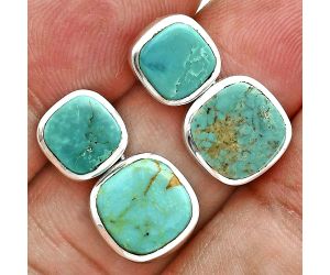 Natural Rare Turquoise Nevada Aztec Mt Earrings EXE02896 E-1252, 10x10 mm