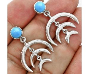 Crescent Moon - Sleeping Beauty Turquoise Earrings EXE02901 E-1249, 6x6 mm