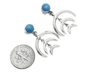 Crescent Moon - Sleeping Beauty Turquoise Earrings EXE02901 E-1249, 6x6 mm