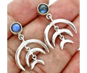 Crescent Moon - Blue Labradorite Earrings EXE02902 E-1249, 6x6 mm