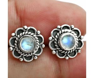 Rainbow Moonstone Stud Earrings EXE02910 E-1121, 5x5 mm