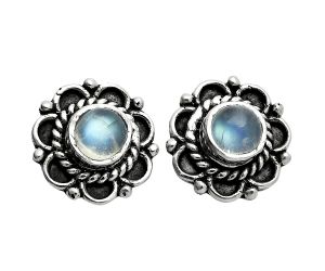 Rainbow Moonstone Stud Earrings EXE02910 E-1121, 5x5 mm