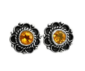 Citrine Stud Earrings EXE02911 E-1121, 5x5 mm