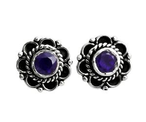 African Amethyst Stud Earrings EXE02912 E-1121, 5x5 mm