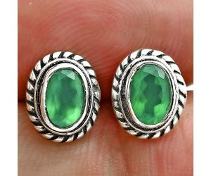 Green Onyx Stud Earrings EXE02914 E-1245, 6x4 mm