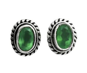 Green Onyx Stud Earrings EXE02914 E-1245, 6x4 mm