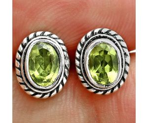 Peridot Stud Earrings EXE02915 E-1245, 6x4 mm