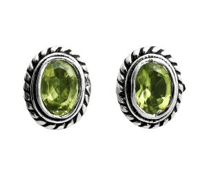 Peridot Stud Earrings EXE02915 E-1245, 6x4 mm