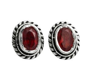 Hessonite Garnet Stud Earrings EXE02917 E-1245, 6x4 mm