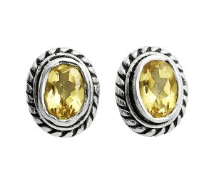 Citrine Stud Earrings EXE02918 E-1245, 6x4 mm