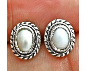 Natural Fresh Water Pearl Stud Earrings EXE02919 E-1245, 6x4 mm