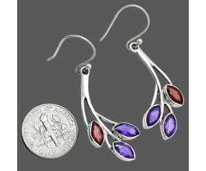 Amethyst and Garnet Earrings EXE02928 E-1253, 4x8 mm