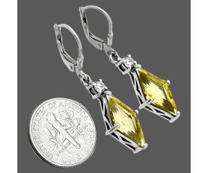 Citrine and White Zircon Earrings EXE02936 E-1254, 8x16 mm